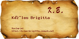 Köles Brigitta névjegykártya