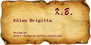 Köles Brigitta névjegykártya